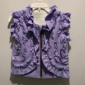 Peekaboo Beans vintage frills fleece vest. Size 2.